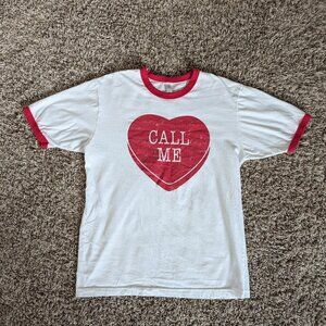 American Apparel White Ringer Tshirt